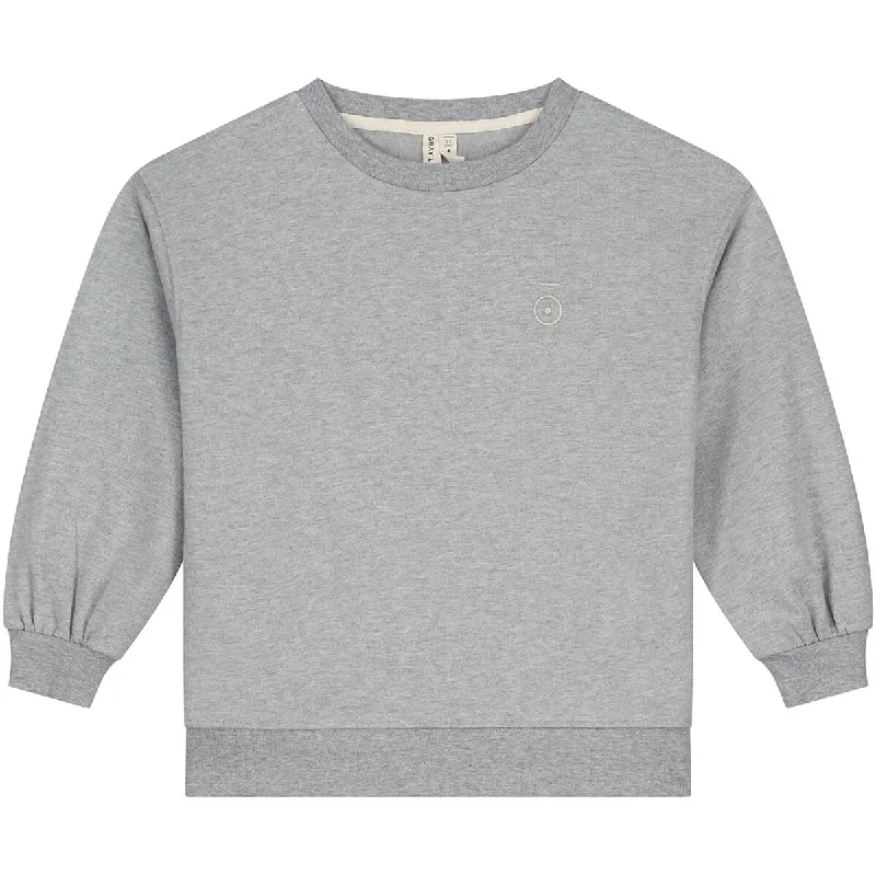Sports litigation style Dropped Shoulder Sweater in Grey Melange by Gray Label