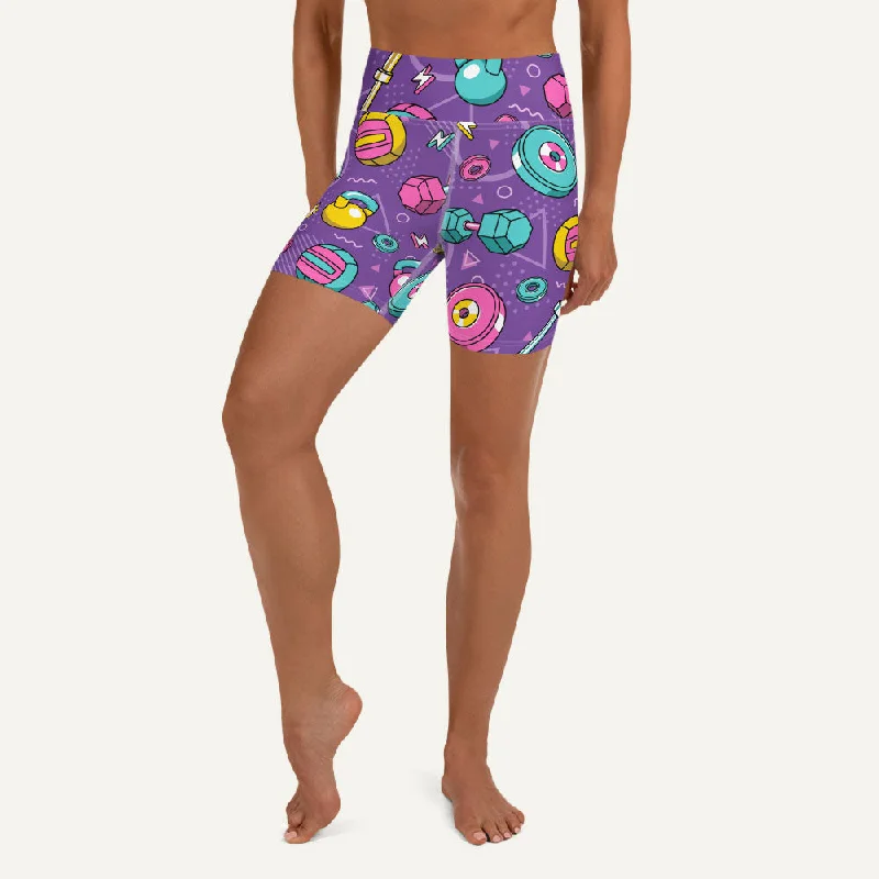 Elegant Tailoring 90s Weights Purple High-Waisted Shorts