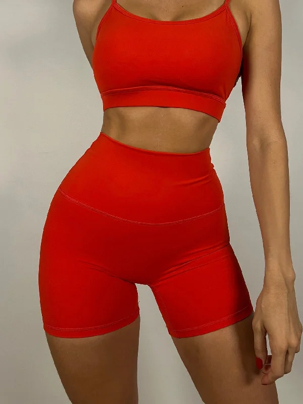 Extra long version Chili red Activelux Shorts