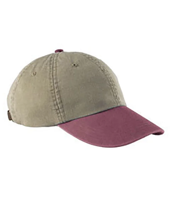 Simple And Comfortable AD969 - Adams Optimum Pigment-Dyed Cap | Khaki/Burgandy