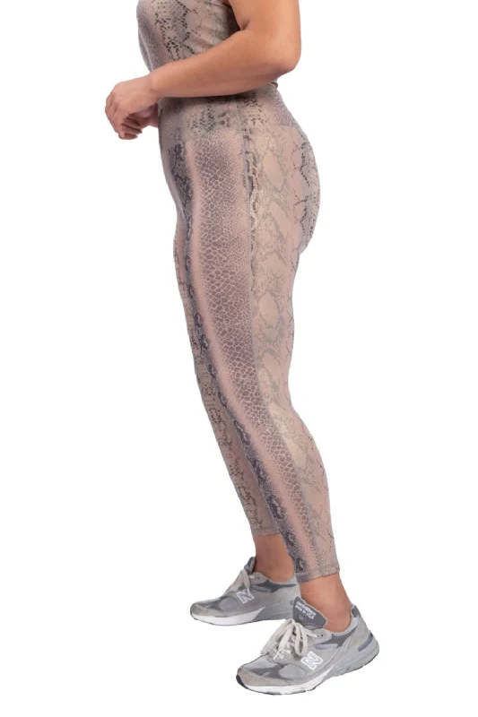 Elegant Wear Mono B Shimmer Snake Foil High-Waisted Leggings APH-A0762 and Plus
