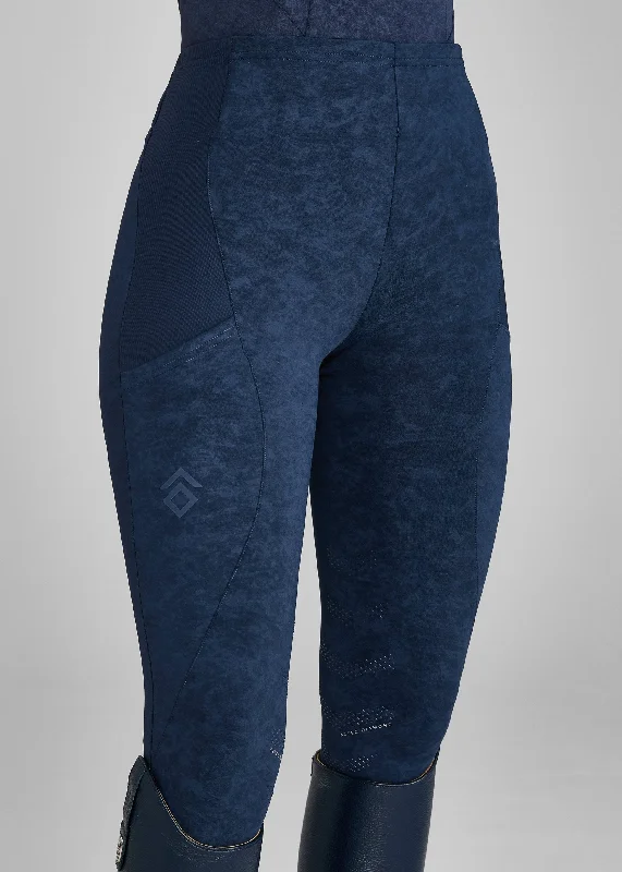 Printed pattern Navy Distressed Core Leggings Knee Grip