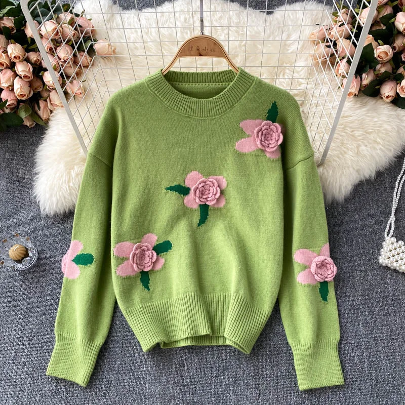 Classic Series Lovely flowers long sleeve sweater 006