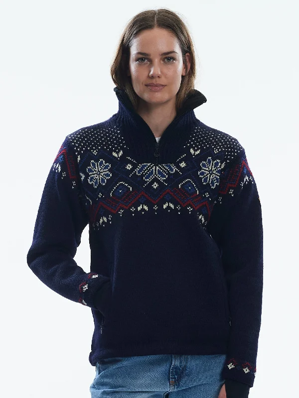 French Retro Dale of Norway - Fongen Weather Proof Women's Sweater - Navy