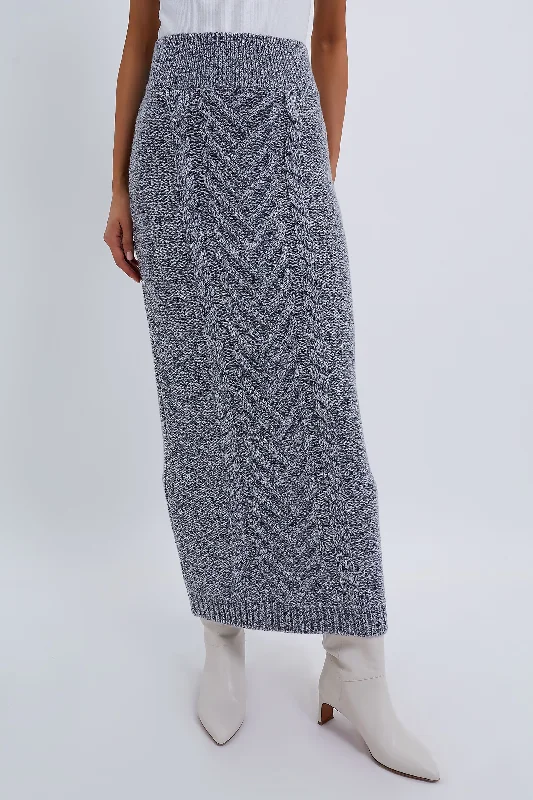 Unique Prints Grey Lynette Cable Skirt