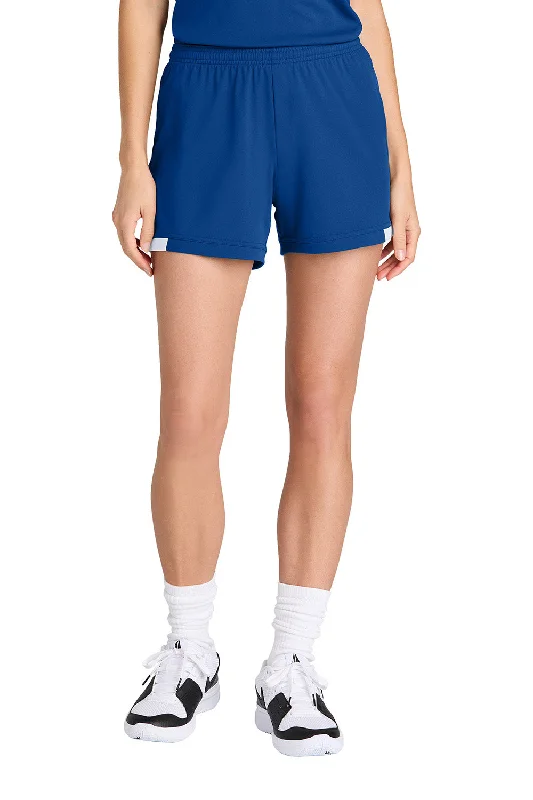 Relaxed Wear Sport-Tek Womens Club Moisture Wicking Shorts - True Royal Blue/White - NEW