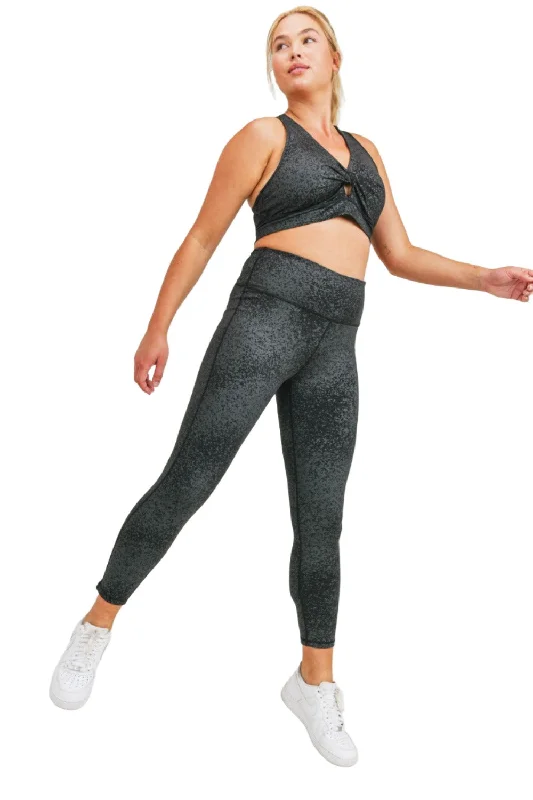 Chic Lounge Mono B Flake Foil High-Waist Leggings  APH3103 Plus