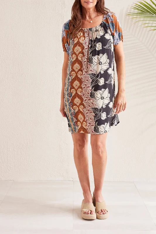 Nightclub Style Tri 1718O Bubble Sleeve Dress