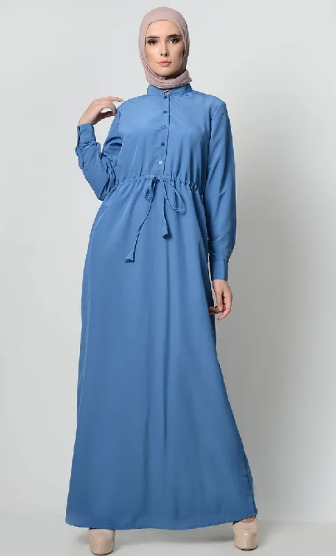 Must-have For Fashion Minimalistic Waist Drawstring Abaya