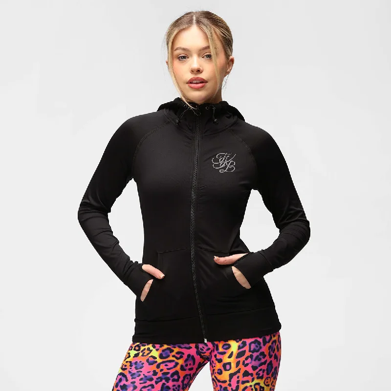 Urban Sense TKB Ladies Jet Black Zipped Hoodie