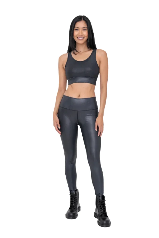Easy Chic Mono B Iridescent Holo Foil High-Waisted Leggings APH-A0870 and Plus