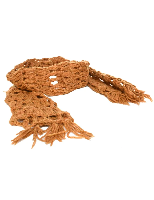 Retro Design Crochet Winter Scarf - M
