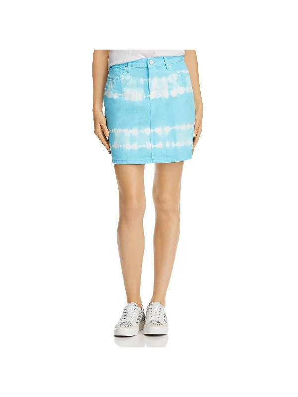 Celebrity Style Womens Tie-Dye Short Denim Skirt