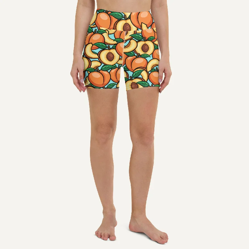 Playful Style Peaches High-Waisted Shorts