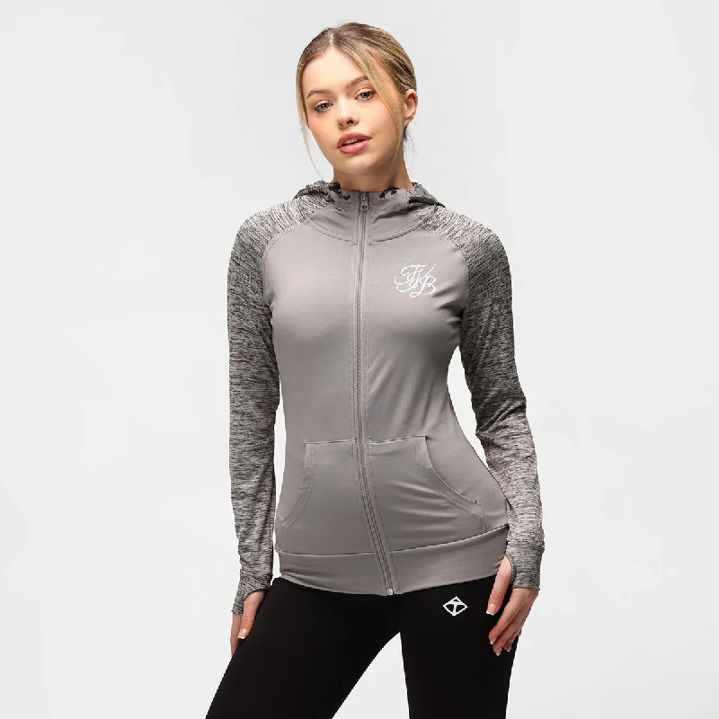 Classic And Versatile TKB Ladies Grey Zipped Hoodie