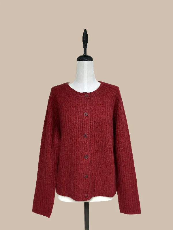 Exquisite Tailoring Zaha Yak Cardigan - Dark Red
