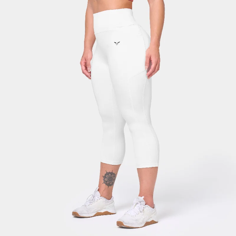 Fashion Comfort Essential ACT Double Layered Leggings 21" 2.0 - Pearl White