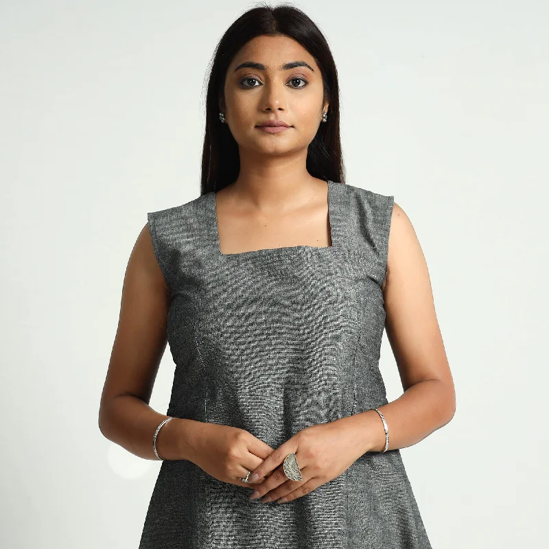Luxury Classic Grey - Plain Handloom Cotton Dress