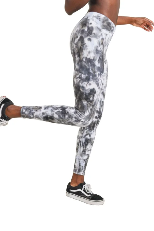Simple Matching Mono B Crystal Tie Dye Seamless Ribbed Legging APH3083