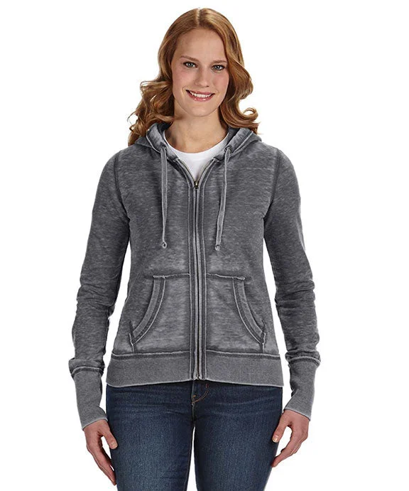Energy Plan JA8913 - J America Ladies Zen Full-Zip Fleece Hooded Sweatshirt | Dark Smoke