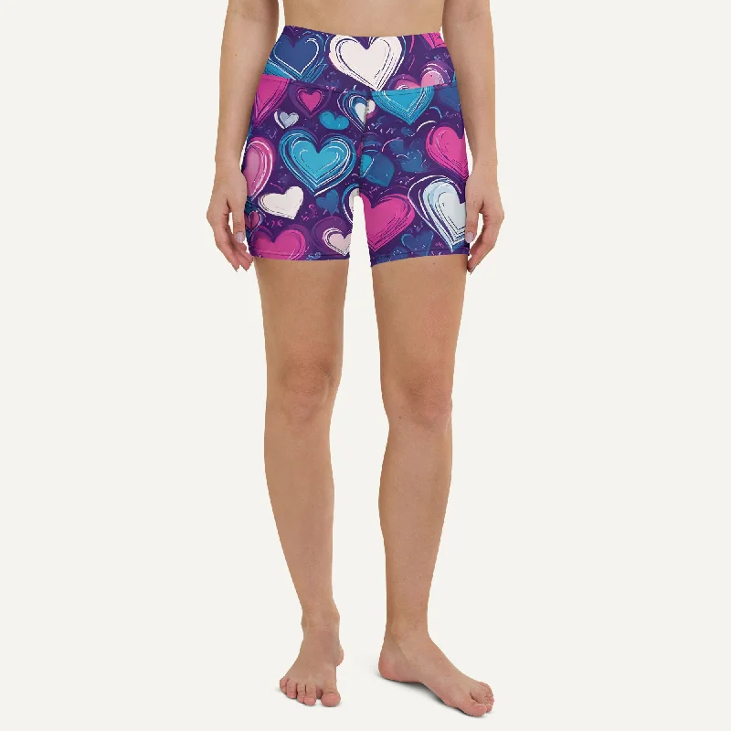 Boutique Recommendation Scribble Hearts High-Waisted Shorts