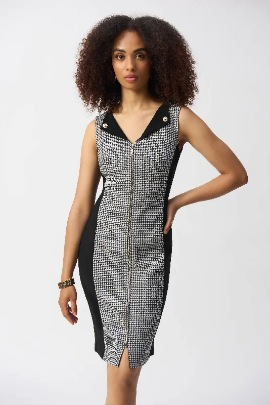 Street Charm J.R 251292 Jacquard Geometric Print Sheath Dress