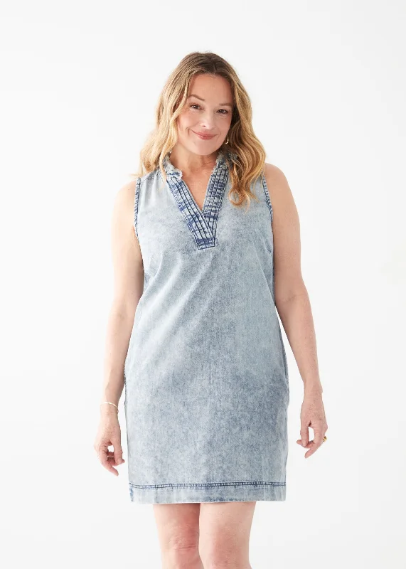 Unique Design FDJ 7307802 Sleeveless Lyocell Denim Dress
