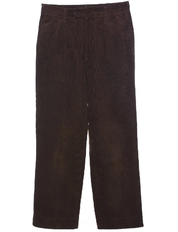 Body Design Corduroy Dark Brown Trousers - W30 L29