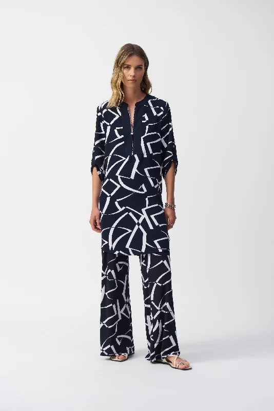 Celebrity Style J.R 251143 Woven Geometric Print Straight Dress