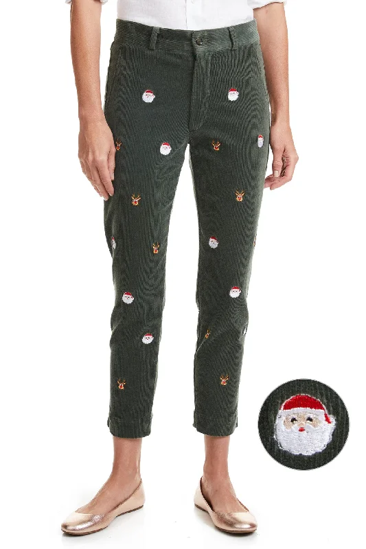Cute Style Beachcomber Corduroy Ankle Capri Olive with Christmas Night