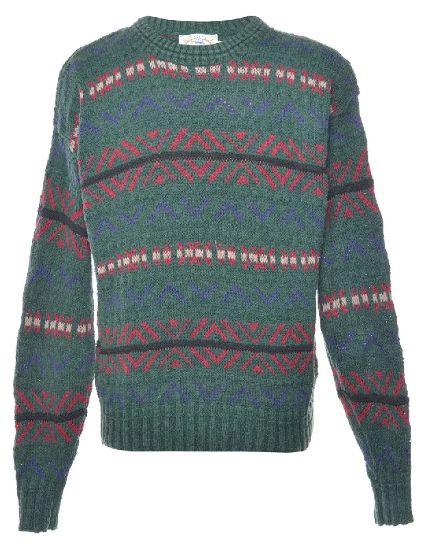 Comfortable Fashion Dark Green Jumper - M