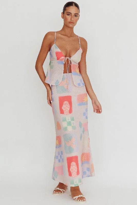 Integrated Design Heart & Soul Maxi Skirt Print Multi