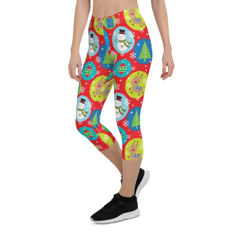 Exquisite Tailoring Colorful Holiday Joy Capris
