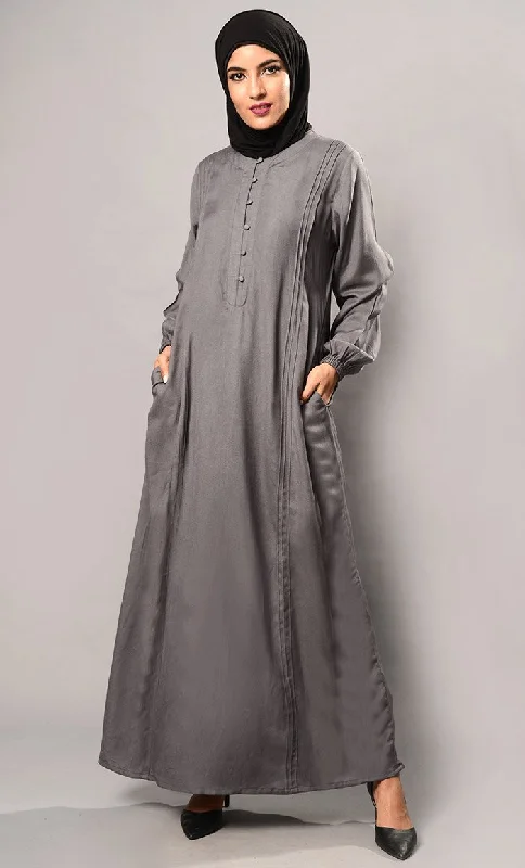 Minimal Comfort Button Down Casual Wear Abaya Dress