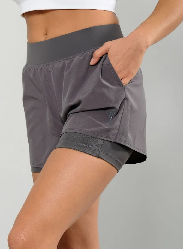 Easygoing Style Women's Performance Court Shorts - 2 in 1 with Ball Pockets
