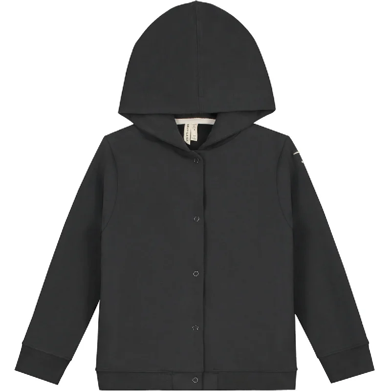 High waist design Hooded Cardigan in Nearly Black by Gray Label - Last One In Stock - 1-2 Years