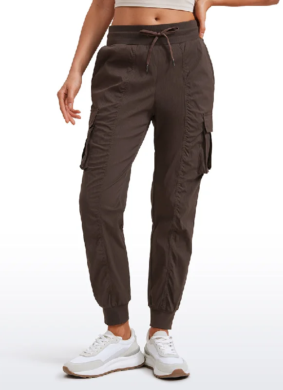 Fashionable In The Times Lightweight Mid Rise Joggers with Pockets 28.5'' - Ruched