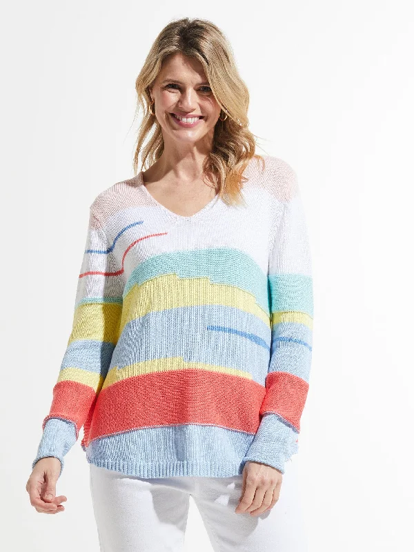 Soft Fashion Zaket & Plover Chunky Cotton V-Neck Sweater