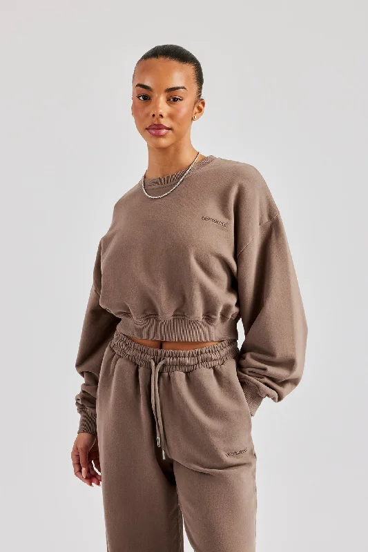 Sports Design Cernucci Cropped Sweatshirt - Taupe