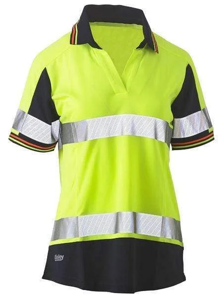 Fresh Comfort Bisley Women's Short Sleeve Taped Hi Vis Polo Shirt BKL1225T