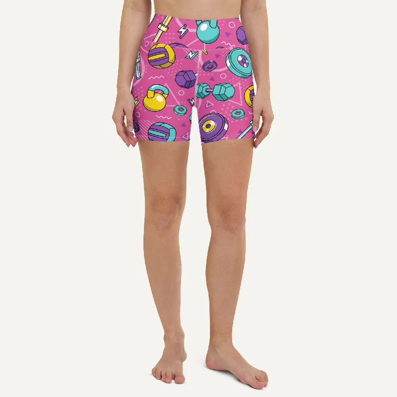 Classic Design 90s Weights Pink High-Waisted Shorts