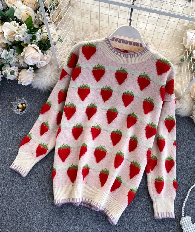Street Charm Sweet strawberry sweater  076