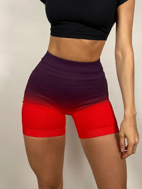Warm and substantial Red Drip Seamless Shorts