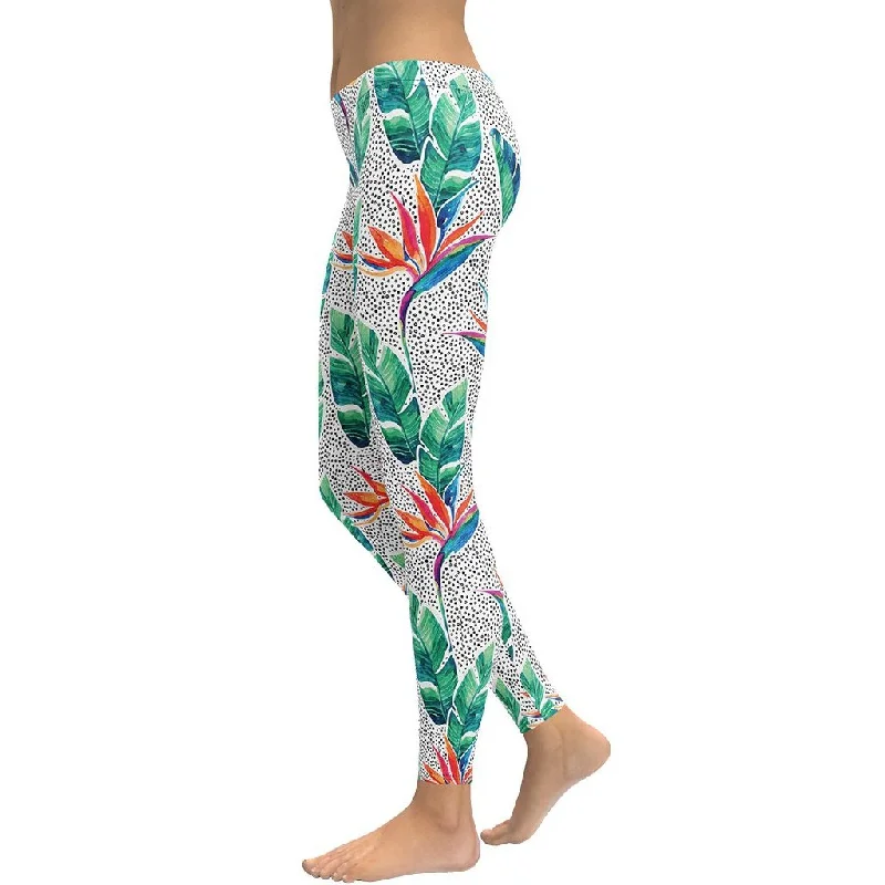 Lace Design Polka Dot Floral Leggings