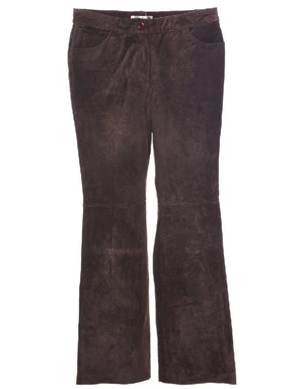 Versatile Wear Dark Brown Suede Trousers - W30 L29