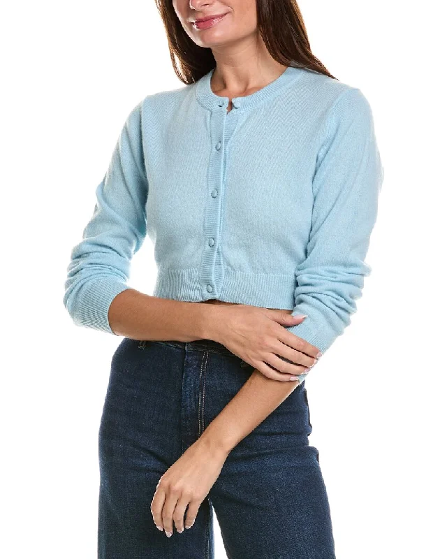 Street Casual Style Minnie Rose Cropped Novelty Buttons Cashmere Cardigan
