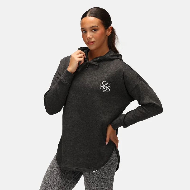 Easygoing Fashion TKB Charcoal Curved Hem Hoodie