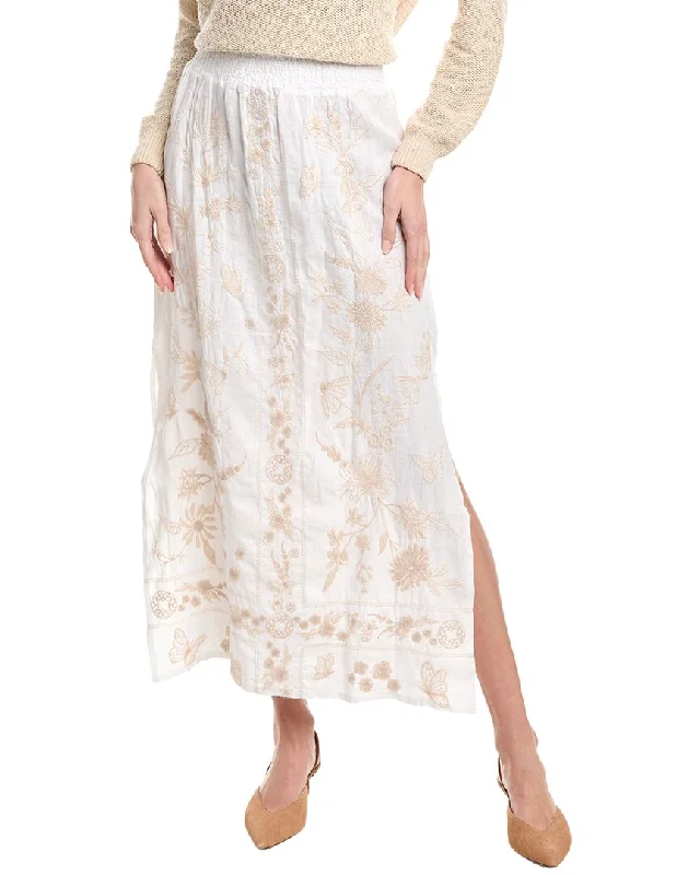 New Products Johnny Was Domingo High Slit Linen Maxi Skirt