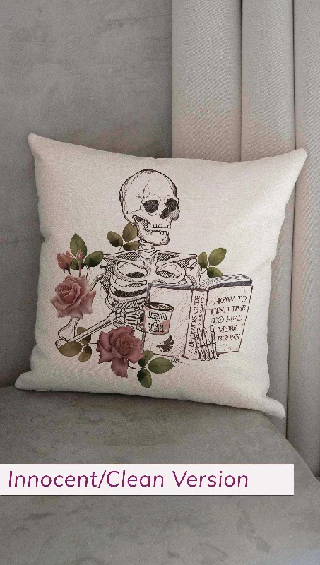 Minimal Classic Death By TBR - Decorative Throw Pillow (Innocent/Clean)