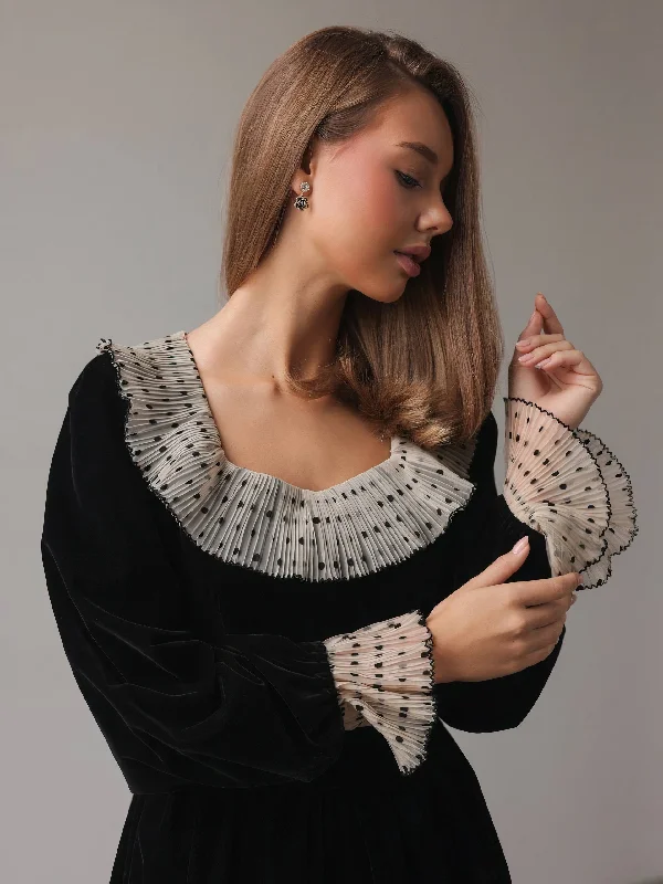 Stand-up collar design Ethereal Grace Dress